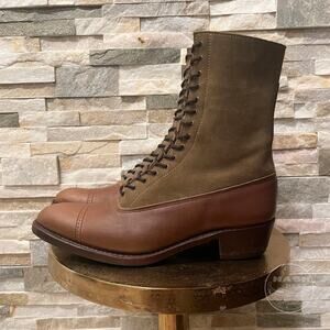 Rare Joe Bear Lace-Up Suede + Leather Boots | Goodyear Welt, EU 39 US 8.5